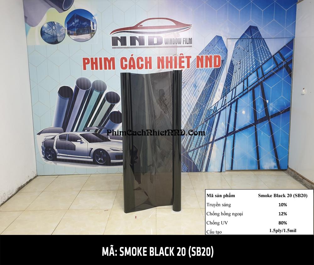Phim cách nhiệt giá rẻ Smoke Black 20 mã SB20